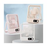 Kazan Hobi Şarjlı Taşınabilir Sessiz Masa Vantilatörü, Portatif Mini Fan, 1 Adet, 180° Ayarlanabilir, 5 Hız, LED Göstergeli, Type-C Şarj Edilebilir - Çok Renkli