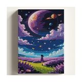 Kazan Hobi Sayılarla Boyama Tuval Hobi Seti Uzay Gökyüzü Temalı Fırça ve Boya Dahil Set (Çıtalı) 40X50 cm Kendin Yap Sayılarla Tuval Boya Kiti (Kasnaklı) - Çok Renkli