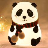 Kazan Hobi Sevimli Panda Gece Lambası Silikon LED Işık Çocuk Odası Dekoru Hediye (Gözü Açık)