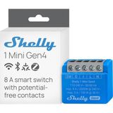 Kazan Hobi Shelly 1 Mini Gen4, Wi-Fi Akıllı Röle Şalteri, 1 Kanal, 8 A, Potansiyelsiz Kontak, Işık Şalteri, Garaj Kapısı Açacağı, Akıllı Ev, Zamanlayıcı, Alexa ve Google, Matter, Zigbee, Hub Gerekli Değildir