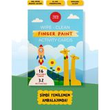 Kazan Hobi Silinebilir Parmak Boyası Aktivite Kartları - Wipe Clean Finger Paint Activity Cards - Fingerprint Activities - 16 Kart 32 Aktivite, Yeniden Kullanılabilir, 3 Yaş ve Üzeri