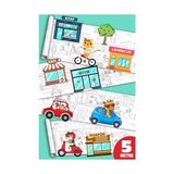Kazan Hobi Sinaticaret Şehir Hayatı Temalı Dev Boyama Kağıdı Rulosu, Çocuklar Için Eğitici ve Eğlenceli Aktivite, 45 cm x 5 Metre - Çok Renkli - Standart - Otomatik