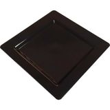 Kazan Hobi Siyah Kare Plastik Tabak, 22 Cm, 10 Adet