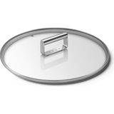 Kazan Hobi Smeg, CKFL2801, Sertleştirilmiş Camdan Düz Kapak, Çap 28 Cm, Paslanmaz Çelik Sap, Buhar Çıkışı, Tencere Ürünleri ile Uyumlu, 29,5 x 29,5 x 5,7 cm