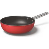 Kazan Hobi Smeg CKFW3001RDM Wok 30 cm Kırmızı, Yapışmaz, Alüminyum, Patentli Taban
