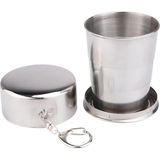 Kazan Hobi Spelt Katlanır Paslanmaz Çelik 150 ml Mini Bardak Taşınabilir Kapaklı Kamp Seyahat Outdoor Anahtarlık