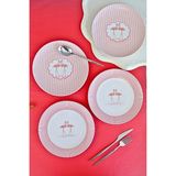 Kazan Hobi Tabakevi Tabak Evi Porselen Flamingo Tuval Pasta Takımı 20CM 4 Kişilik 4 Parça TVL4PTPRS1158