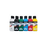 Kazan Hobi Texco Akrilik Boya Seti 6 Renk; 130 ml | Su Bazlı, Hızlı Kuruyan, Toksik Içermez, Tuval, Ahşap, Taş, Seramik, Karıştırılabilir Renkler - Çok Renkli