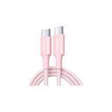 Kazan Hobi Ugreen Usb-C 100W 5A Qc Pd Örgülü Hızlı Şarj Kablosu, 1 Metre, Pembe, 65251