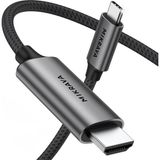 Kazan Hobi USB C HDMI Kablo (4K@60Hz,2K@120Hz,1080P@165Hz) Hdr Hdcp Type C To HDMI 2.0 [thunderbolt 5/4/3, Dex Mode Uyumlu], iPhone 15/16/17 Pro, MacBook iPad Pro/air, Samsung S25 ile Uyumlu (2 Metre)