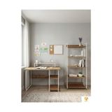 Kazan Hobi Vien 2 Set Kitaplıklı Masa Raflı Çalışma Masası 5 Raflı Kitaplık Monitör Yükseltici; Beyaz, Çam - 10 cm - Renkli