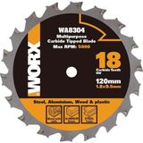 Kazan Hobi Worx WA8304 120X9,5MM Metal, Ahşap, Pvc, Alüminyum Kesme, Elmas Daire Testere Bıçağı
