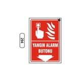 Kazan Hobi Yangın Alarm Butonu Uyarı Ikaz Levhası, Kolay Montaj, Iş Yeri ve Apartman Uyumlu - Çok Renkli - 10 cm