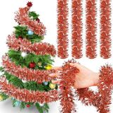 Kazan Hobi Yenigeldi 1 Adet 1.7 Metre Kırmızı Kalın Yılbaşı Püskül Süsü Tinsel Garland,süs T77, Kırmızı