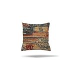 Kazan Hobi Yeşil-Taba Yaprak Desenli Yastık Kılıfı, Gizli Fermuarlı 45 x 45 - Çok Renkli