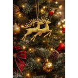 Kazan Hobi Yılbaşı Ağacı Süsü Yılbaşı Geyiği Noel Süsü Geyiği Gold 2 Adet