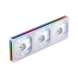 Kazan Hobi ZA-360W Pc Kasa Fanı, Hepsi (3) -In-One, 3X120 mm Argb'li Tek Çerçeve Ünitesi, Pwm, 4 Taraflı Sonsuzluk Aynalı Sessiz Bilgisayar Fanı 2400RPM, Alüminyum Isim Plakası, 28 mm Kalın Beyaz - Çok Renkli