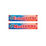 Kazanabil Evleniyoruz Mutluyuz Yazılı Yüzük Baskılı Gelin Arabası Plakalık