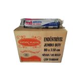 Kazanç Plastik Endüstriyel Jumbo Çöp Torbası Poşeti 2 Kat Siyah 62 Mic. 500 gr 80 x 110 Cm. / Koli