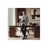 Kazayağı Slim Fit Desenli Mono Yaka Çift Yırtmaçlı Astarlı Takim Elbise Siyah 48/6