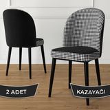 Kaze Serisi 2 Adet Kazayağı Desen Mutfak Sandalyesi Metal Iskeletli 1. Sınıf Babyface Kumaş - Baby Face - Ahşap