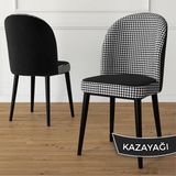 Kaze Serisi 4 Adet Kazayağı Desen Mutfak Sandalyesi Metal Iskeletli 1. Sınıf Babyface Kumaş - Baby Face - Ahşap
