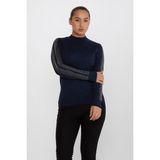Kazee Kadın Kolları Taş Detaylı Triko Kazak 30564 Lacivert - 2XL