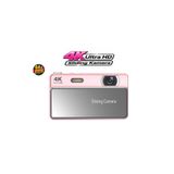 KAZEMTECH 4K Dijital Video Kamera Kızaklı Lens Koruma Kapaklı 64MP 16X Zoom Flaşlı (64GB) Kart Dijital Vlog Fotoğraf Makinesi