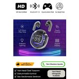 KAZEMTECH Bluetooth Kulaklık Kadın Erkek ios Android Uyumlu Dokunmatik Stereo Şeffaf LED Ekran Extra Bass