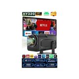 Kazemtech HY320 Mini Taşınabilir Projeksiyon Cihazı Ultra HD LED Işık Kaynağı Wifi / Bt / HDMI Bluetooth HDMI Bağlantı - Siyah