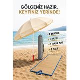 Kazık + Plaj Şemsiyesi + Kılıf + Hasır Mat, Gölgenin Keyfini Çıkart