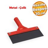 Kazima Siyirma Raspasi Metal Sapli Celik 30 Cm Spatula Insaat Duvar Harc Parke Zemin Temizlleme