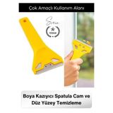 #Kazıyıcı Profesyonel Boya Kazıyıcı Spatula Cam Kazıma Aparatı Yüzey Temizleme Bıçağı Paslanmaz Çelik Jiletli Etiket Harç Silikon Sökücü Ergonomik Saplı Endüstriyel Temizlik Aleti 1 Adet