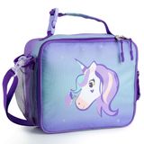 Kazulo Purlple Unicorn Öğle Yemeği Çantası, Kız Öğle Yemeği Çantası, Şişe Tutacağı ve Omuz Askılı Çocuk Yalıtımlı Öğle Yemeği Kutusu, Kızlar için Tek Boynuzlu At Öğle Yemeği Kutusu, Kızlar için Öğle