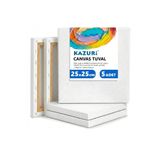 kazuri 25x25 cm Tuval 5 ADET - Kare 5li Tuval Set