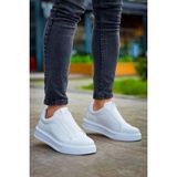 KB-007 Kuback Beyaz Yüksek Taban Tek Bant Bağcıksız Günlük Erkek Ayakkabı - 40