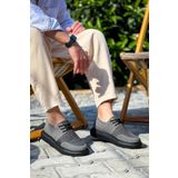 KB-042 Kuback Bağcıklı Gri Siyah Taban Günlük Erkek Ayakkabı