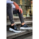 KB-056 Kuback Siyah Rugan Beyaz Yüksek Taban Günlük Spor Ayakkabı - Siyah4