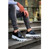 Kb-056 Kuback Siyah Rugan Beyaz Yüksek Taban Günlük Spor Ayakkabı