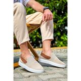 KB-114 Kuback Bej Taba Triko Yüksek Taban Bağcıksız Günlük Erkek Ayakkabı - Bej1
