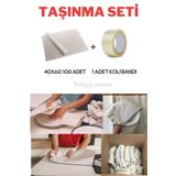 kb koliburada Tabak Bardak Eşya Ambalaj Kağıdı 40x60 100 Adet + 1 Adet Koli Bandı Taşınma Ambalaj Seti