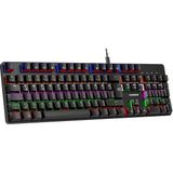Kb-Mekanik 1 Lumos USB Rainbow Aydınlatmalı Full Anti-Ghosting Mekanik Gaming Oyuncu Klavye (Siyah (Red Switch)
