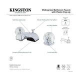 KB921 Americana 8-Inç Ikiz Akrilik Saplı Lavabo Bataryası, Parlak Krom - standart