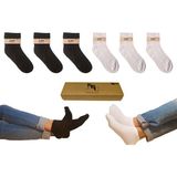 KBC Socks 6'lı Dikişsiz Bambu Terletmez Spor Erkek Patik Çorap Seti / Kutulu Set / 3 Siyah - 3 Beyaz - 41 - 44 - Siyah - Beyaz