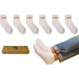 KBC Socks 6'lı Dikişsiz Bambu Terletmez Spor Erkek Patik Çorap Seti / Kutulu Set / Full Beyaz - 41 - 44