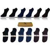 KBC Socks 6'lı Erkek Dikişsiz Bambu Spor Bilek Çorap Seti - 40 - 44 - Siyah - Lacivert - Kahverengi