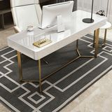 KC-0243 Modern Minimalist Yazı Masası, Dikdörtgen Metal Ayaklı Çalışma Masası - Çok Renkli - Belirtilmemiş