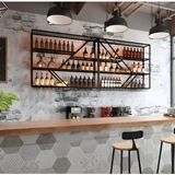 KC-0251 Modern Metal Duvar Tipi Şarap Rafı Cafe Bar Şaraplık 180CM