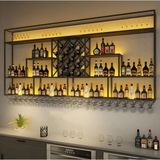 KC-0258 Modern Metal Duvara Monte Şarap Rafı Cafe, Bar Şaraplık - Belirtilmemiş - Çok Renkli