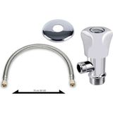 Kca Armatür Kca 70 cm Klozet Hortumu Volonlu Aç Kapa Taharet Musluğu Set - Krom